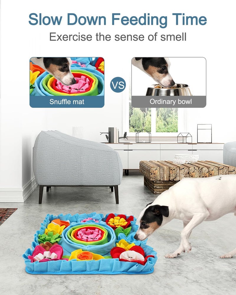 Ankilo Upgraded Snuffle Mat for Dogs, 19.7''x19.7'' Interactive Feed Game for Boredom, Felt Wool Dog Feeding Mats for Small/Medium/Large Dogs, Encourages Natural Foraging Skills and Stress Relief - Image 3